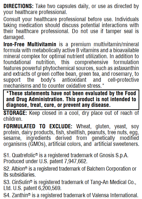 Hemochromatosis Help™ Iron-Free Multivitamin